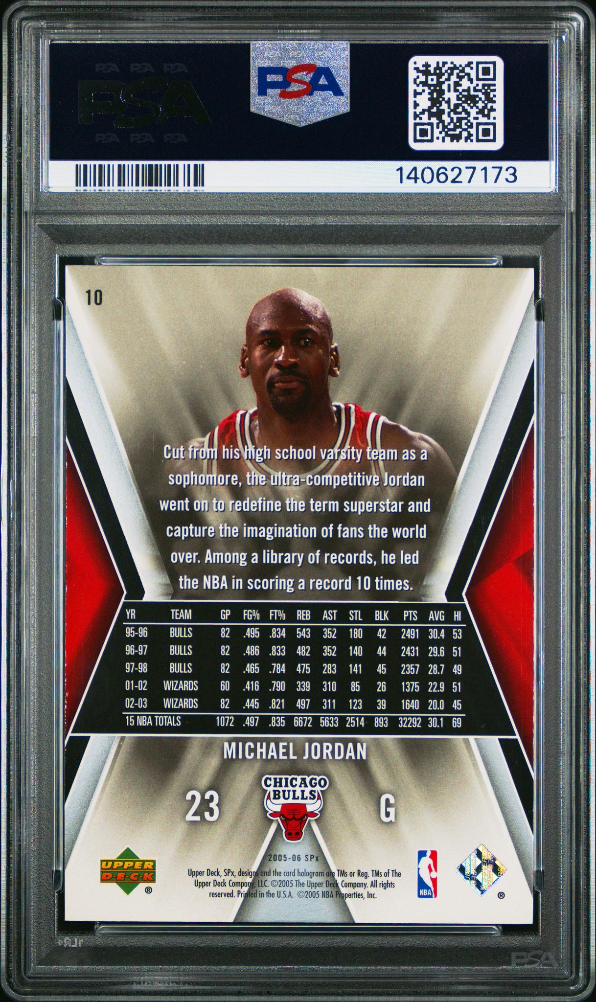 2005 Spx Michael Jordan #10 PSA 6 - Image 2