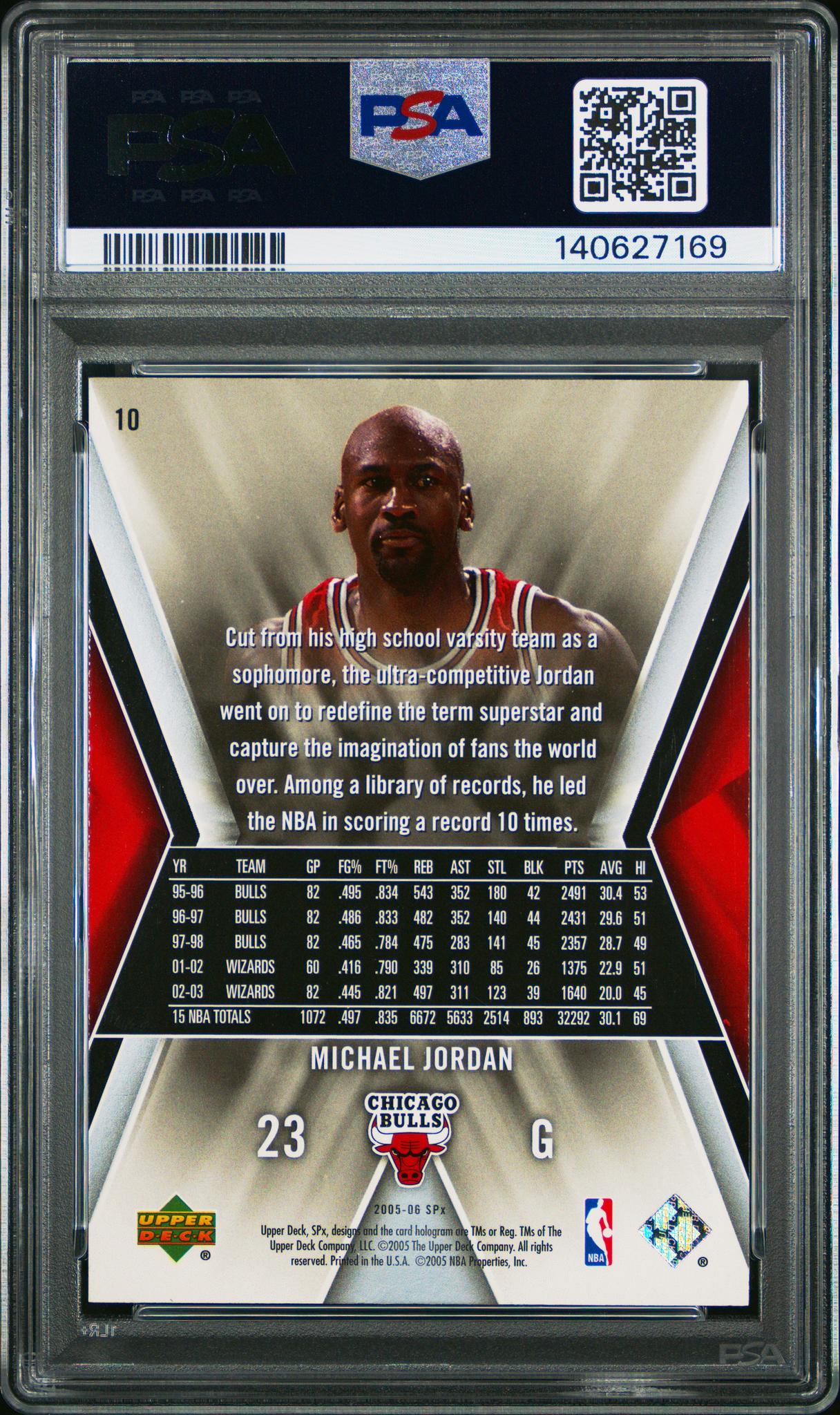 2005 Spx Michael Jordan #10 PSA 6 - Image 2