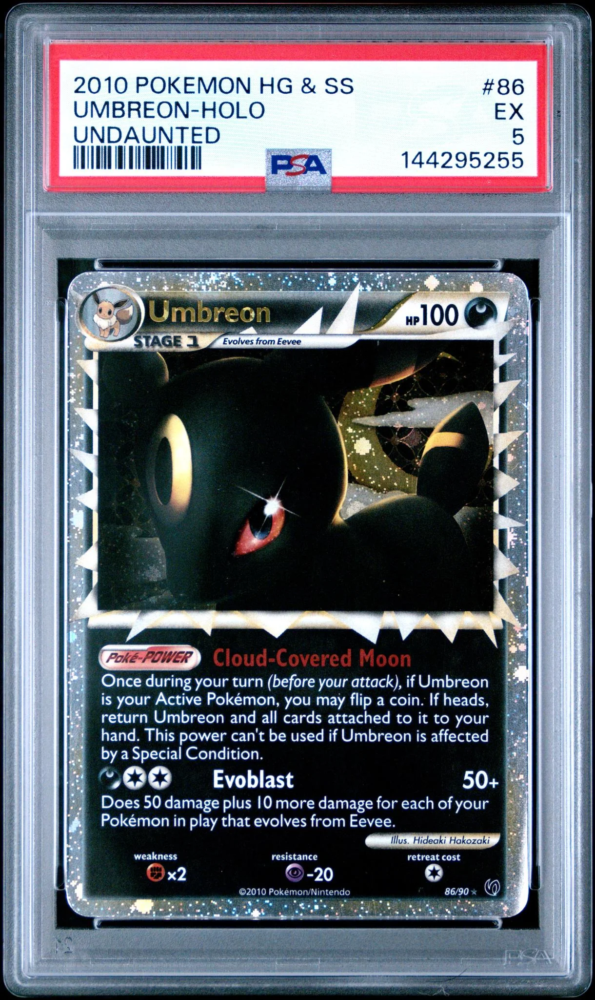 2010 Pokemon Heartgold and Soulsilver Undaunted Holo Umbreon #86 PSA 5