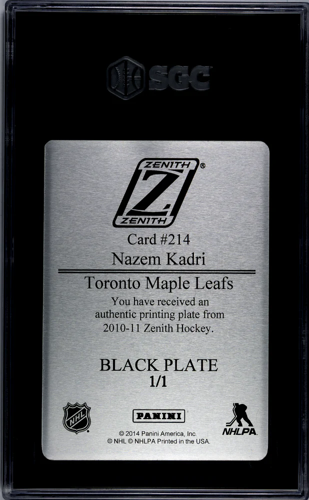 2010 Zenith #214 Nazem Kadri 1/1 SGC 10 - Image 2