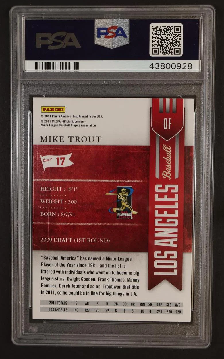 2011 Playoff Contenders Mike Trout #17 PSA 8.5 - Image 2