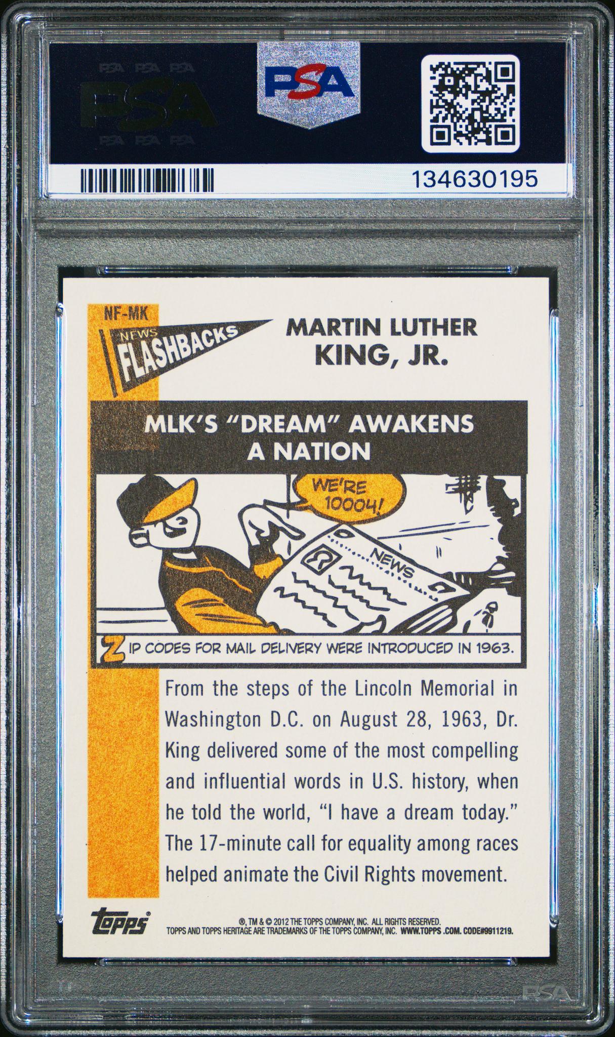 2012 Topps Heritage News Flashbacks Martin King Jr. #NF-MK PSA 10 - Image 2