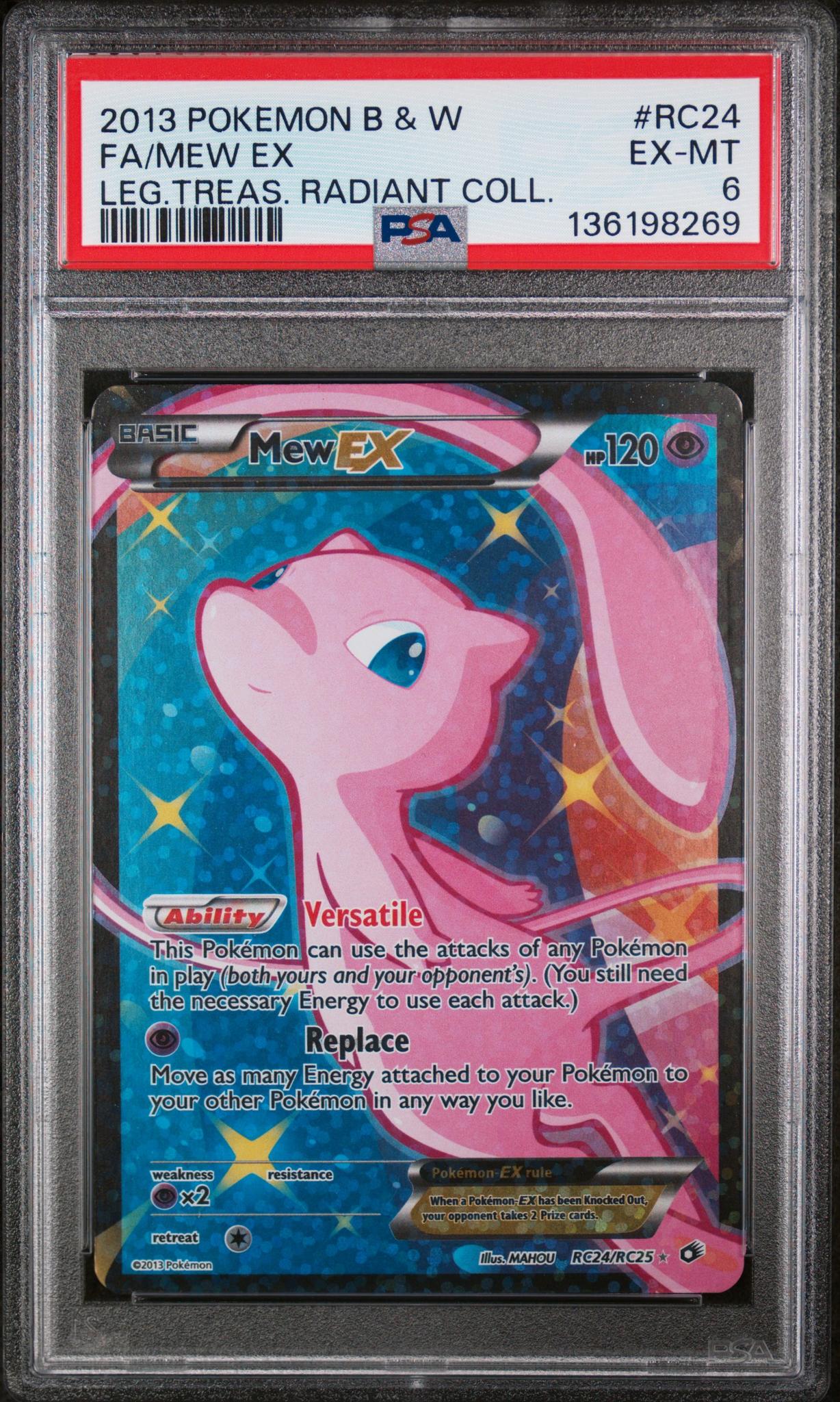 2013 Pokemon Black and White Legendary Treasures Radiant Collection Mew Ex #RC24 PSA 6
