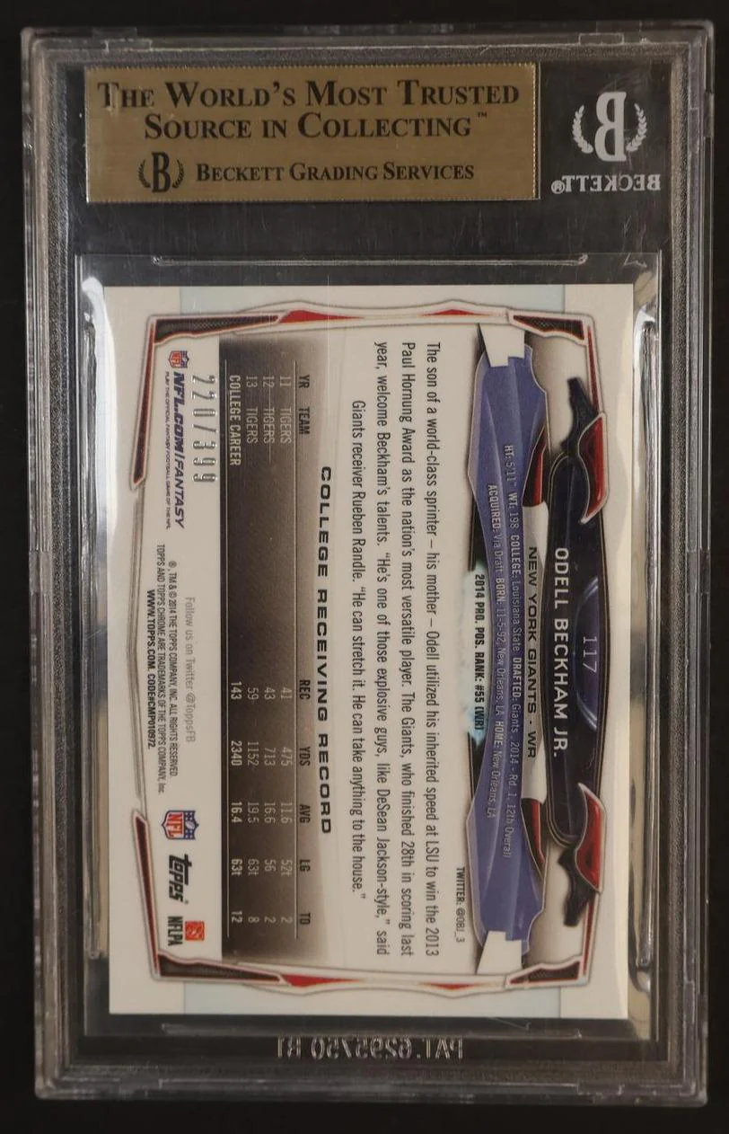 2014 Topps Chrome Pink Refractor Odell Beckham Jr. #117 /399 BGS 9.5 - Image 2