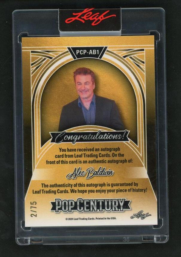 2015 Leaf Pop Century PCP-AB1 Alec Baldwin Pop Century /15 Auto - Image 2