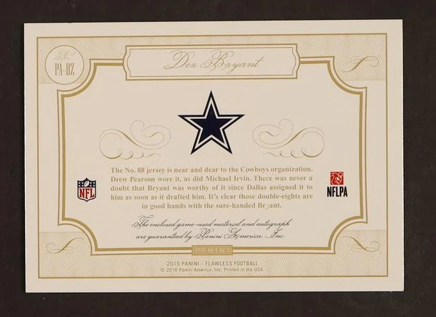 2015 Panini Flawless Emerald Dez Bryant #PA-DBZ Patch Auto - Image 2