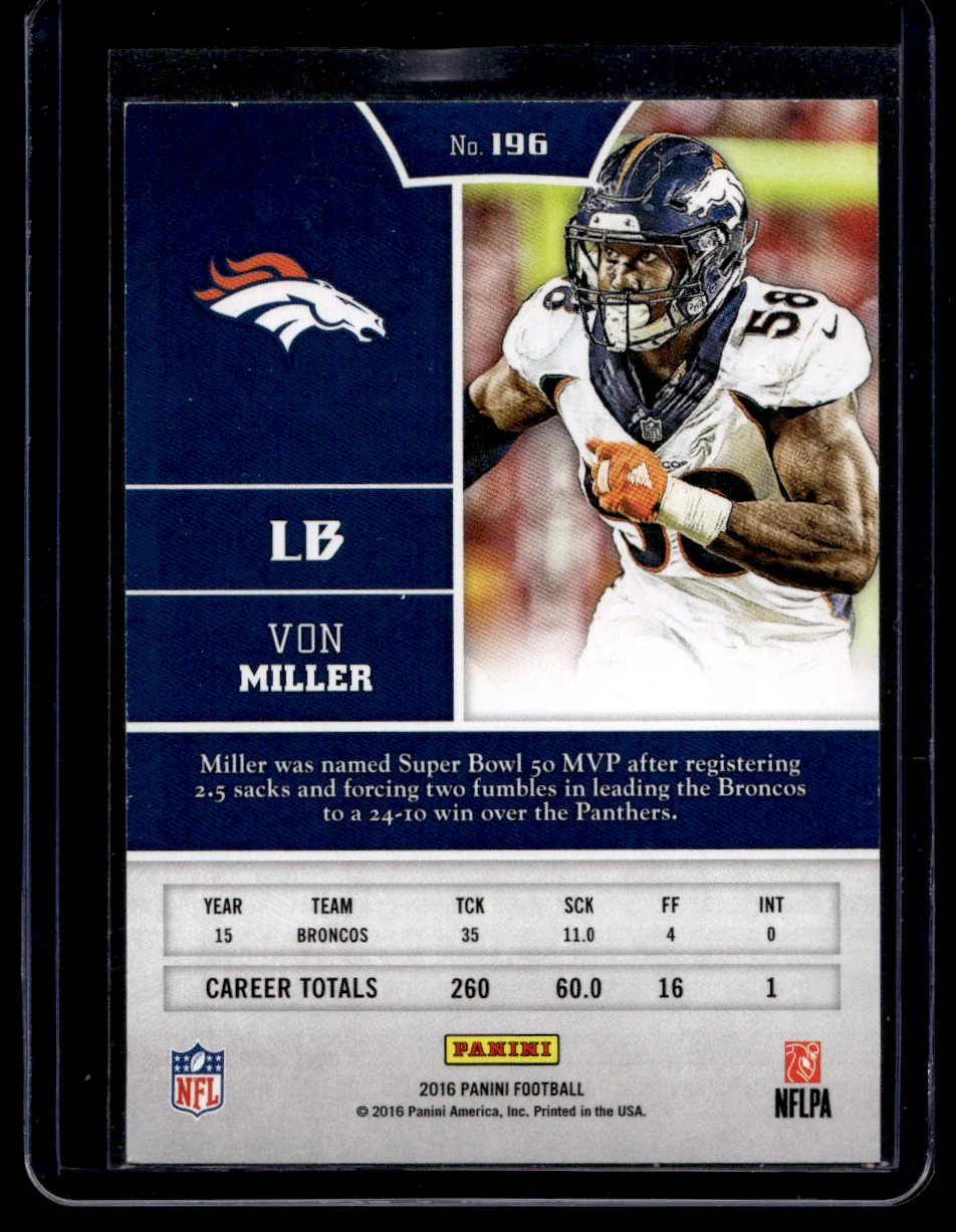 2016 Panini Football Gold Von Miller #196 /10 - Image 2