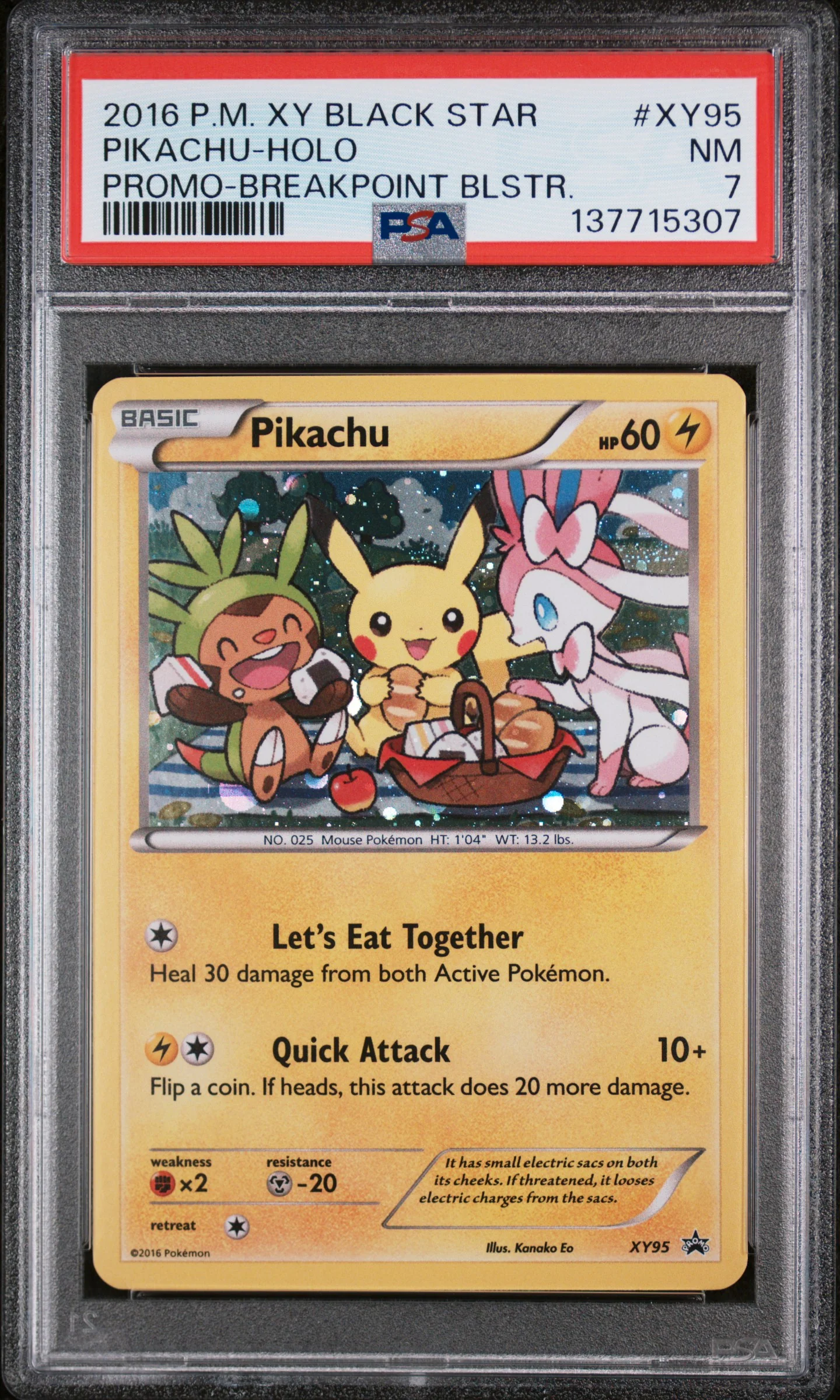 2016 Pokemon Black Star Promos - XY Breakpoint Single Pack Blisters Pikachu #XY95 PSA 7