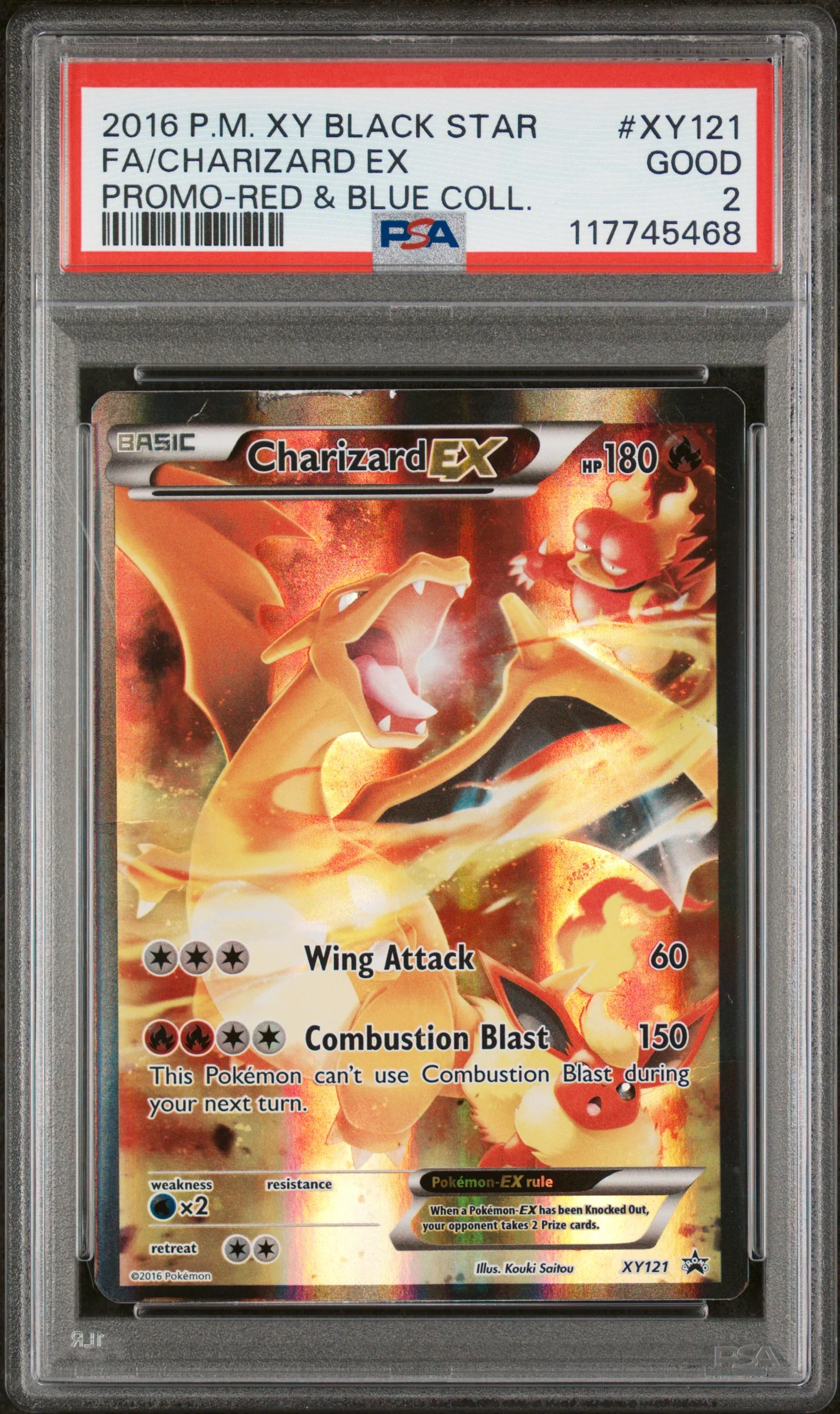 2016 Pokemon XY Black Star Promo Red and Blue Collection Charizard Ex #XY121 PSA 2