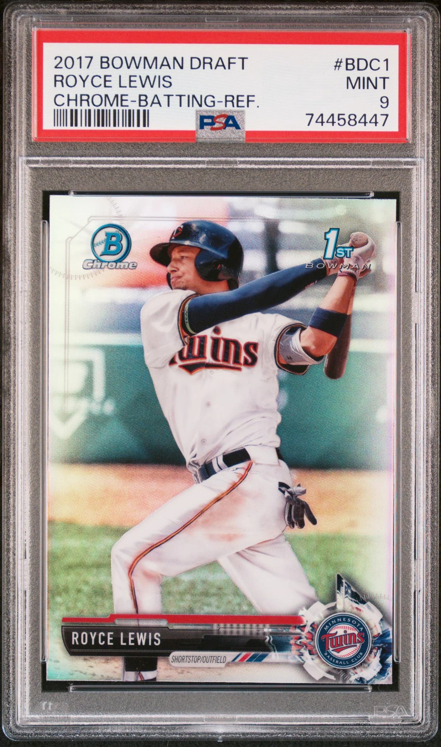 2017 Bowman Draft Chrome Refractor Royce Lewis #BDC-1 PSA 9