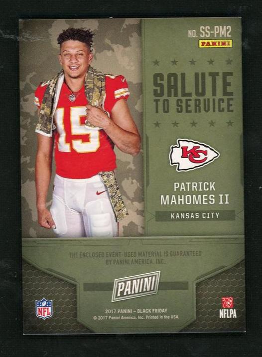 2017 Panini Black Friday Salute to Service Patrick Mahomes II #SS-PM2 Patch - Image 2