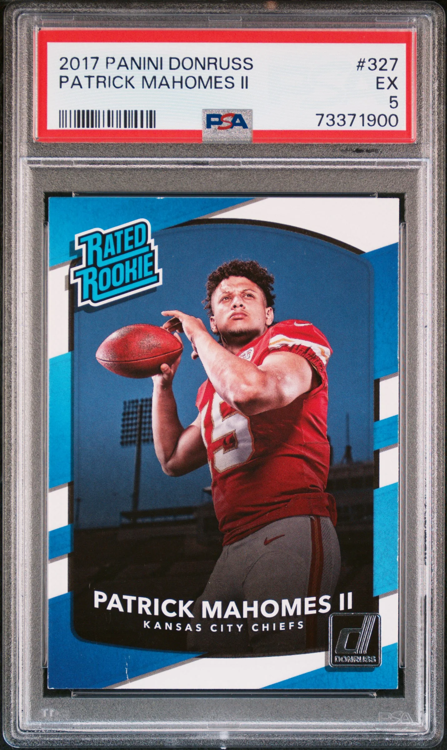 2017 Panini Donruss Rated Rookie Patrick Mahomes II #327 PSA 5