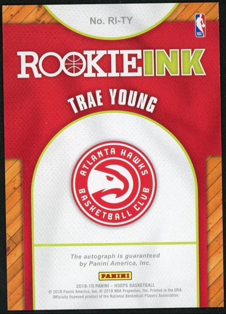 2018-19 Hoops Trae Young Rookie Ink - Image 2