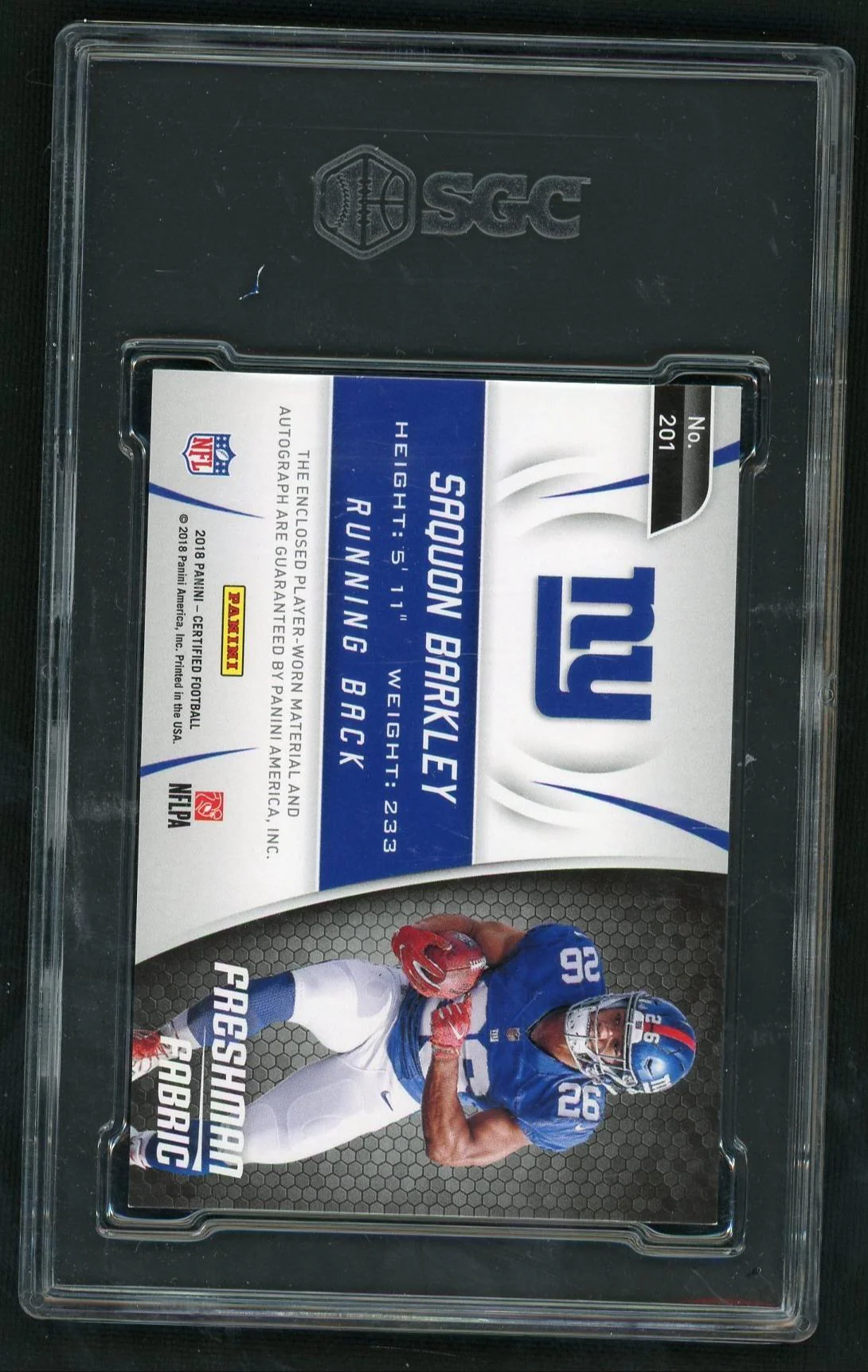 2018 Panini Certified Saquon Barkley Freshman Fabric Auto Mirror Red /75 - Image 2