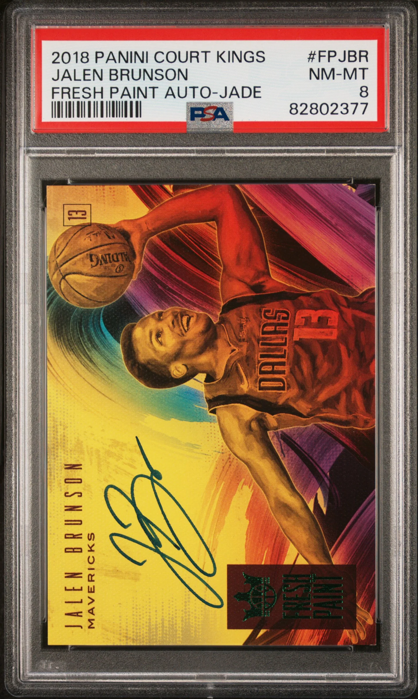 2018 Panini Court Kings Fresh Paint Autographs Jade Jalen Brunson #FPJBR PSA 8