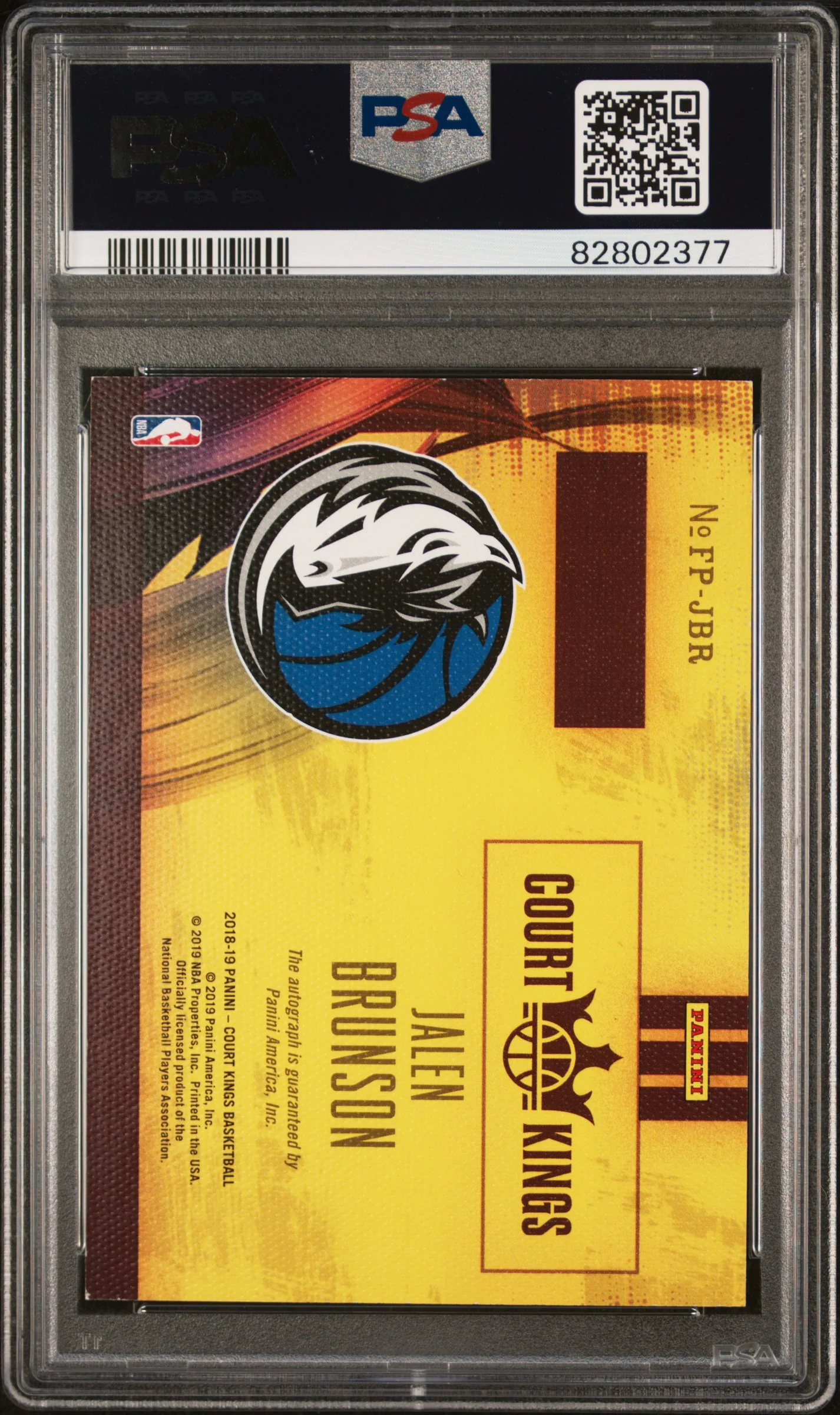 2018 Panini Court Kings Fresh Paint Autographs Jade Jalen Brunson #FPJBR PSA 8 - Image 2