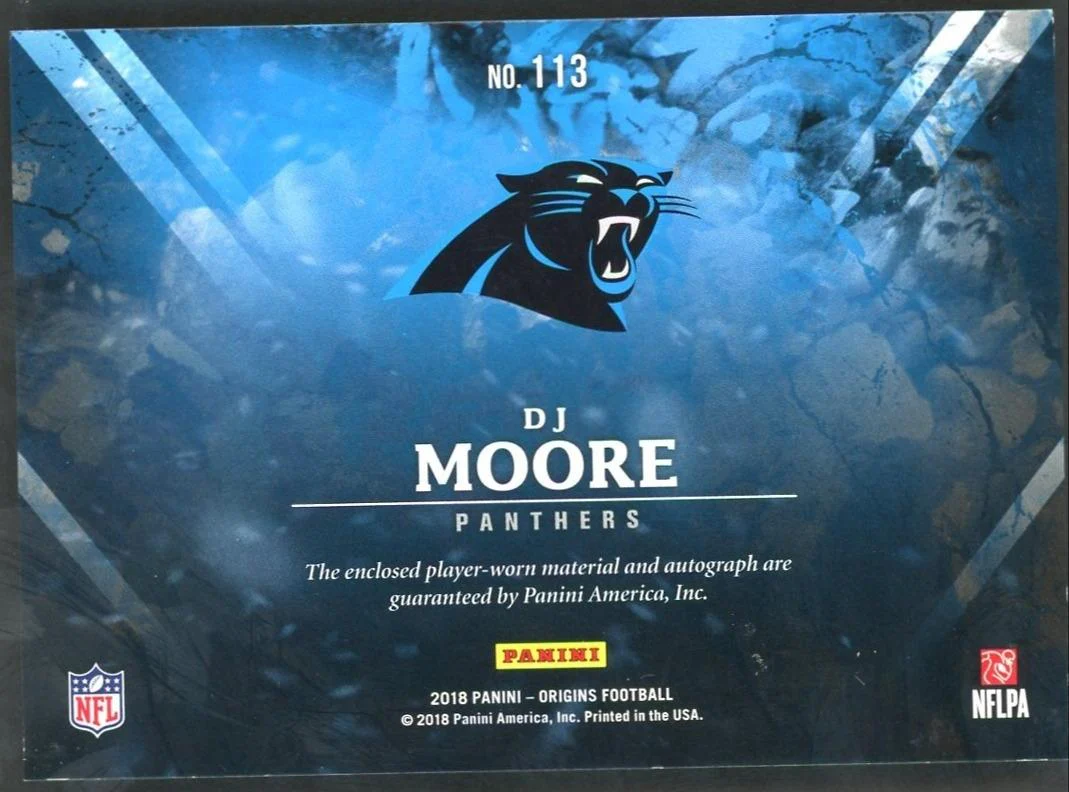 2018 Panini Origins DJ Moore Jumbo Patch Autograph - Image 2