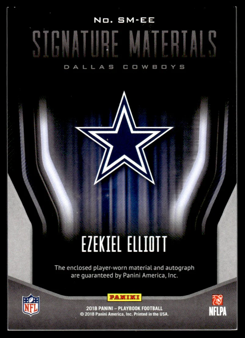 2018 Panini Playbook SM-EE Ezekiel Elliott Signature Materials /99 Dallas Cowboys Auto - Image 2