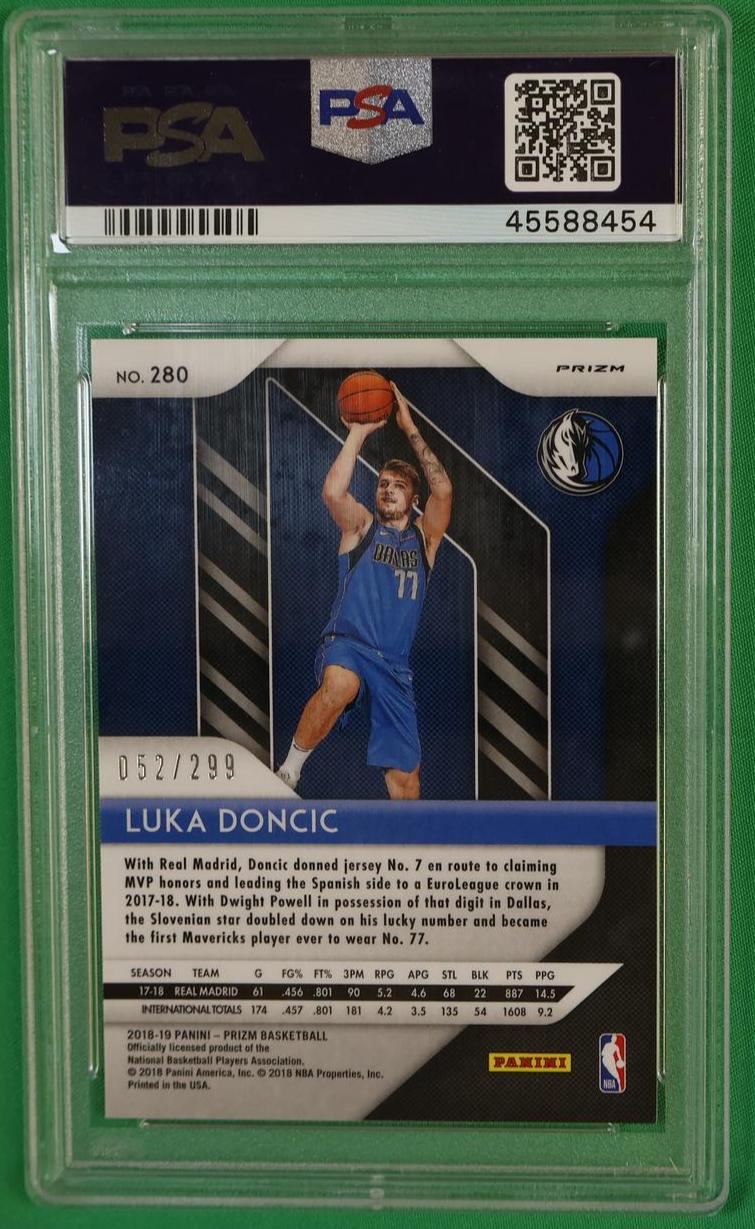 2018 Panini Prizm Red Prizm Luka Doncic #280 /299 PSA 10 - Image 2