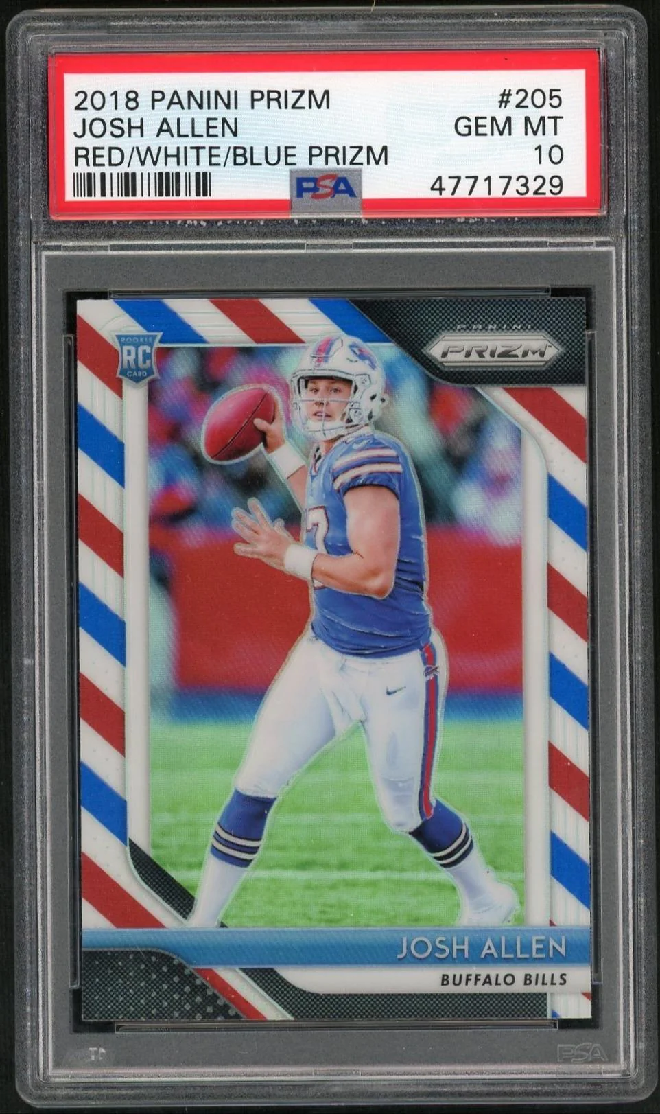 2018 Panini Prizm Red White and Blue Prizm Josh Allen #205 PSA 10