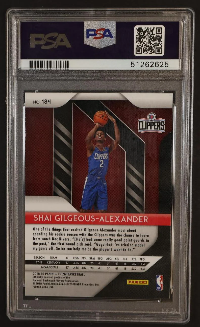 2018 Panini Prizm Shai Gilgeous-Alexander #184 PSA 10 - Image 2