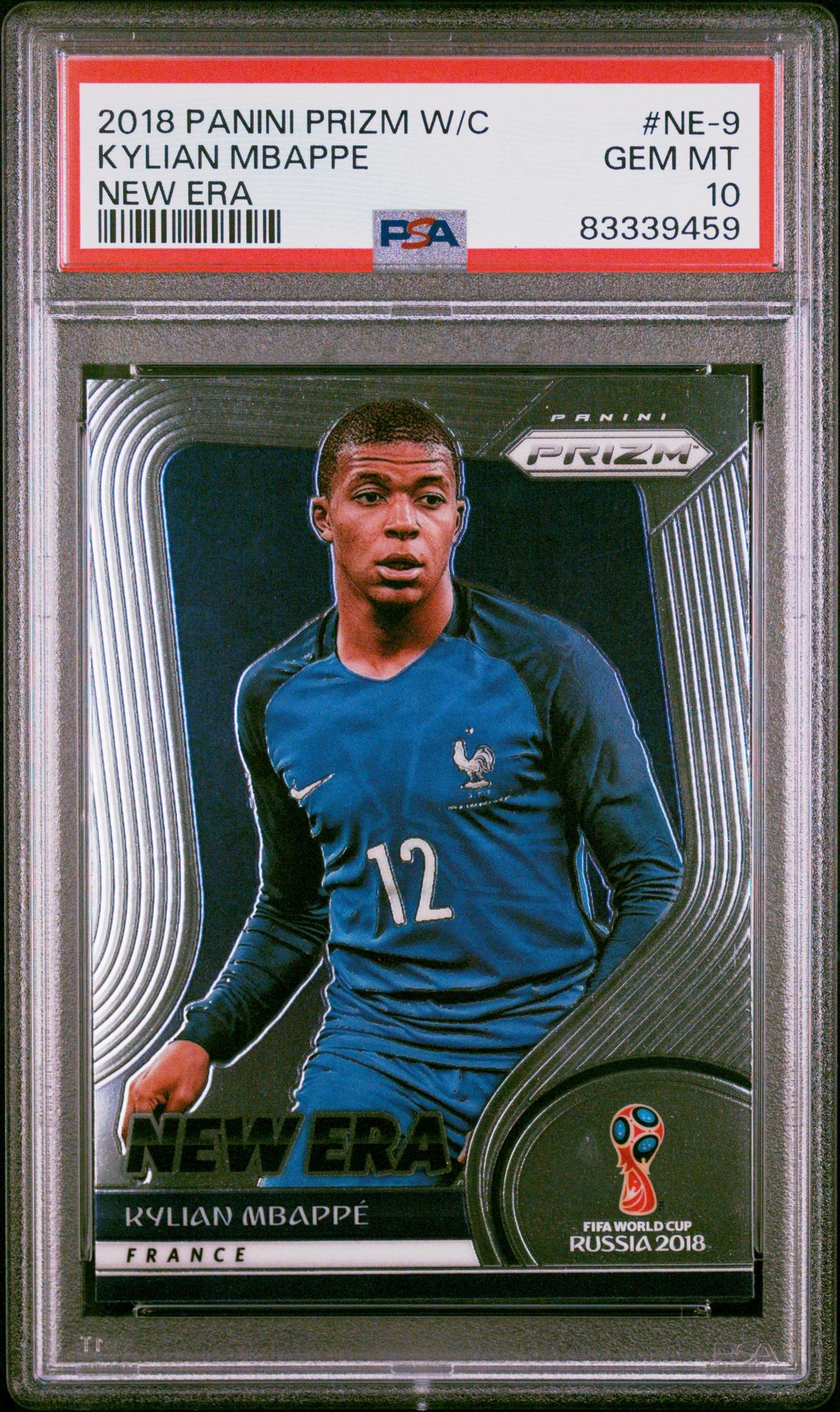 2018 Panini Prizm World Cup New Era Kylian Mbappe #9 PSA 10