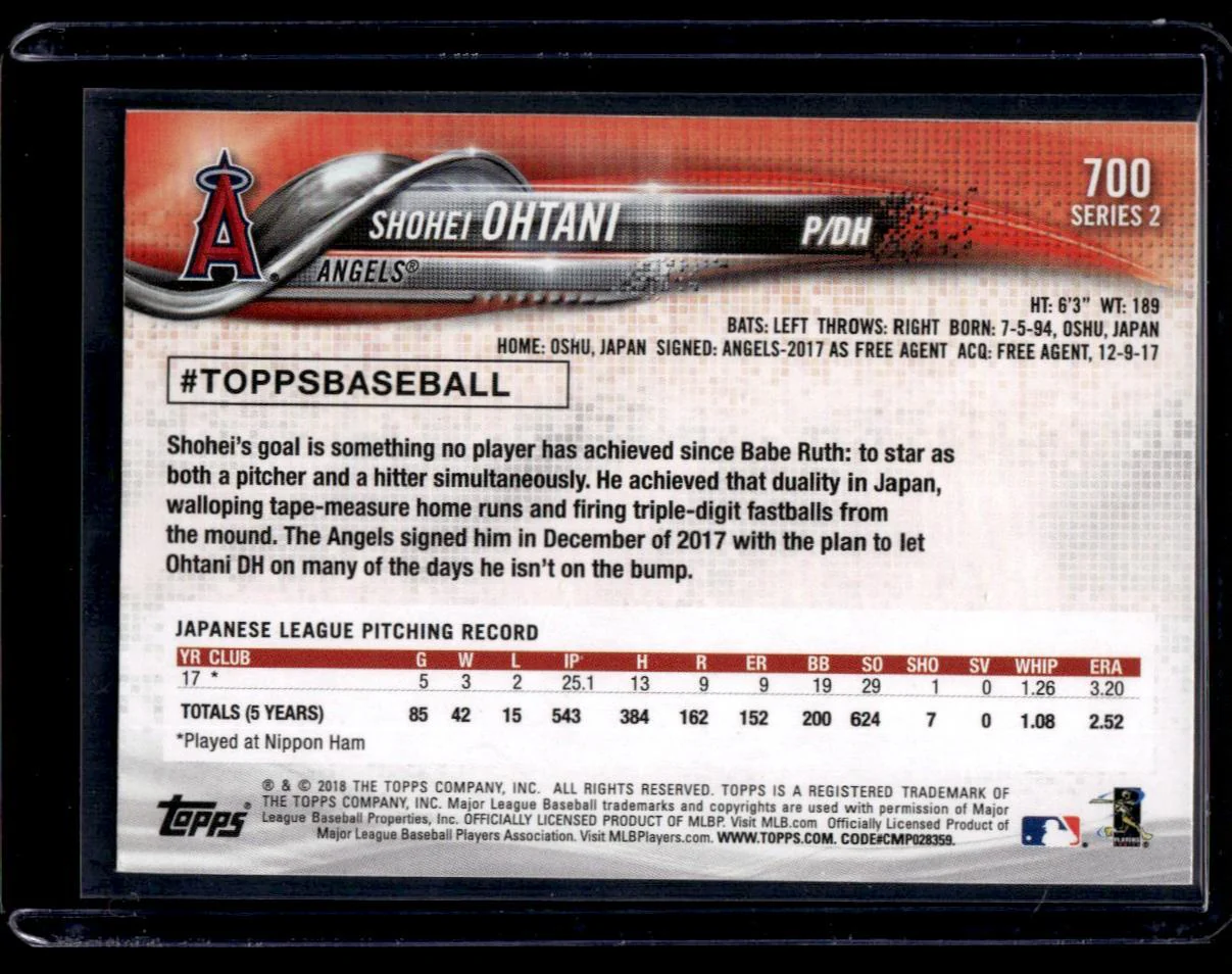 2018 Topps 700 Shohei Ohtani Series 2 Rookie Angels - Image 2