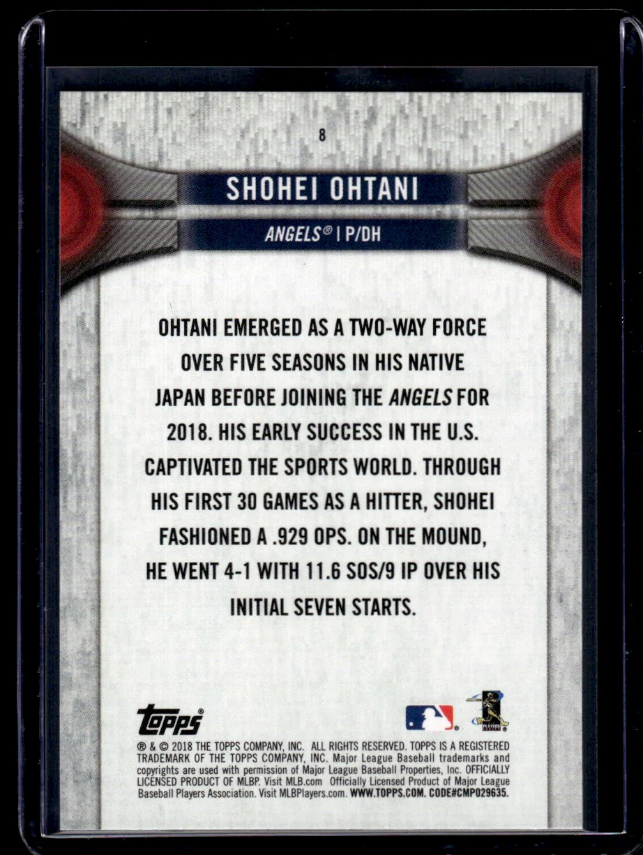 2018 Topps 8 Shohei Ohtani National Baseball Card Day Rookie Angels - Image 2