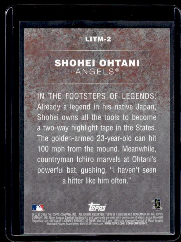 2018 Topps LITM-2 Shohei Ohtani Legends in the Making Rookie Angels - Image 2