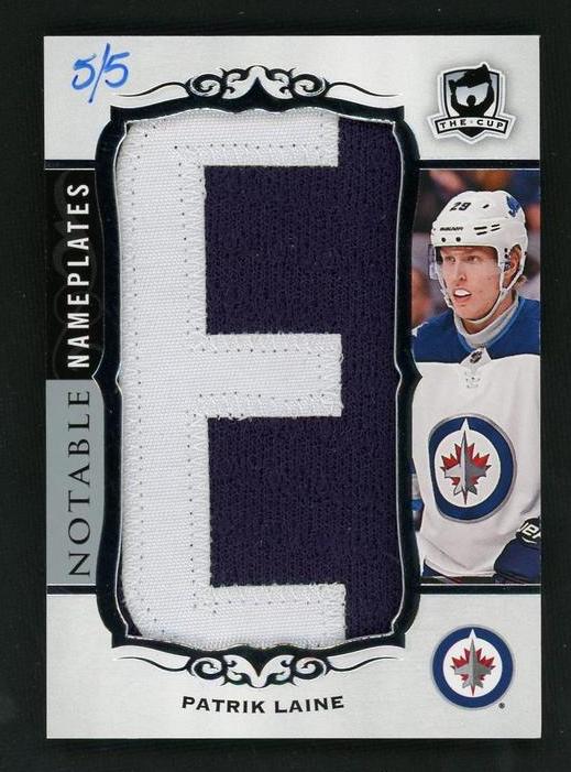 2018 Upper Deck The Cup NN-PL Patrik Laine Notable Nameplates 5/5 Winnipeg