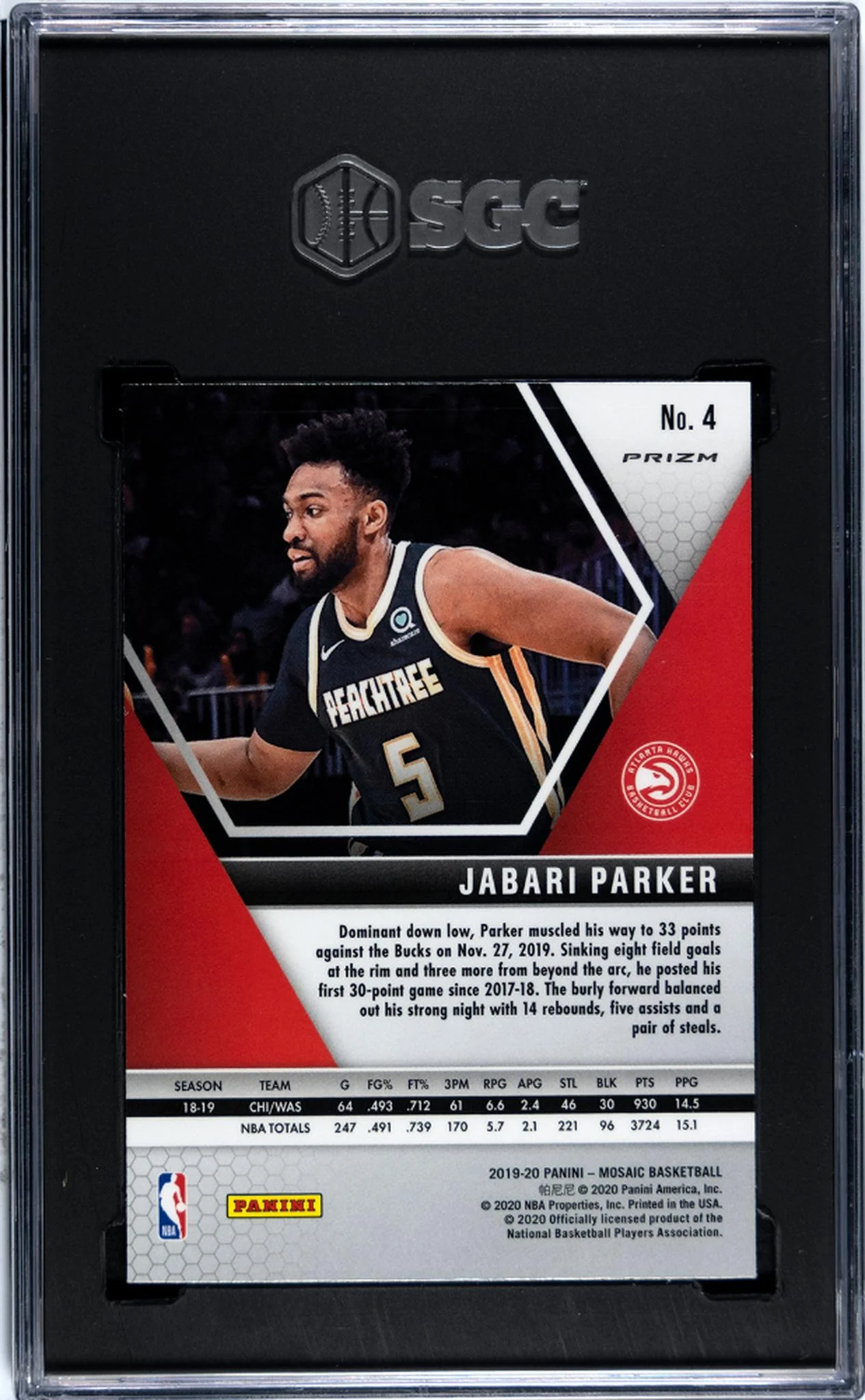 2019-20 Panini Mosaic Genesis Jabari Parker #4 SGC 10 - Image 2