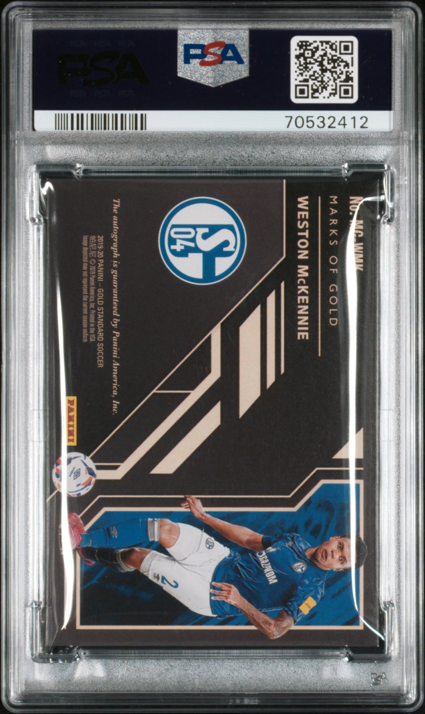 2019 Panini Gold Standard Marks of Gold Autographs Weston Mckennie #WMK /99 PSA 8 - Image 2
