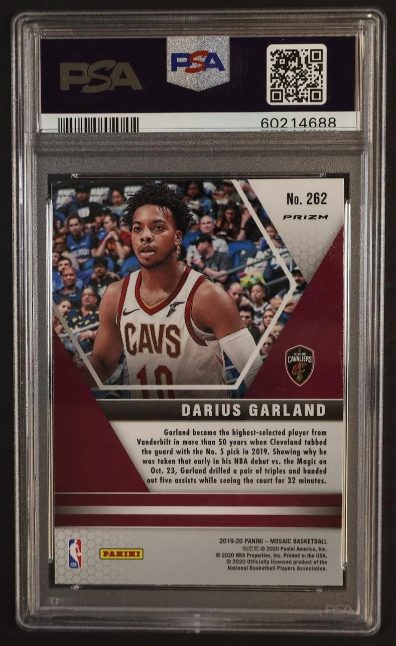 2019 Panini Mosaic Gold Wave Mosaic Darius Garland #262 PSA 10 - Image 2