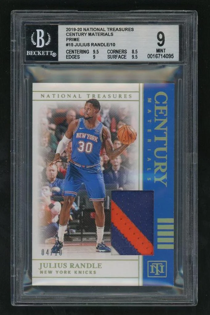 2019 Panini National Treasures CM-JRD Julius Randle Century Materials Prime /10 Beckett 9 Mint New York Knicks