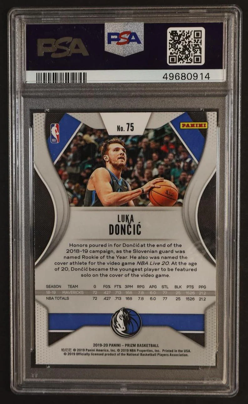 2019 Panini Prizm Luka Doncic #75 PSA 10 - Image 2