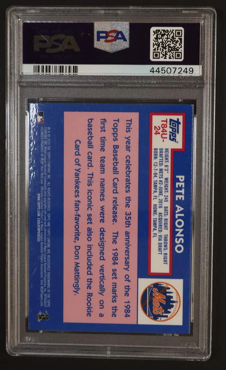 2019 Topps '84 Silver Pack Chrome Pete Alonso #T84U24 PSA 10 - Image 2