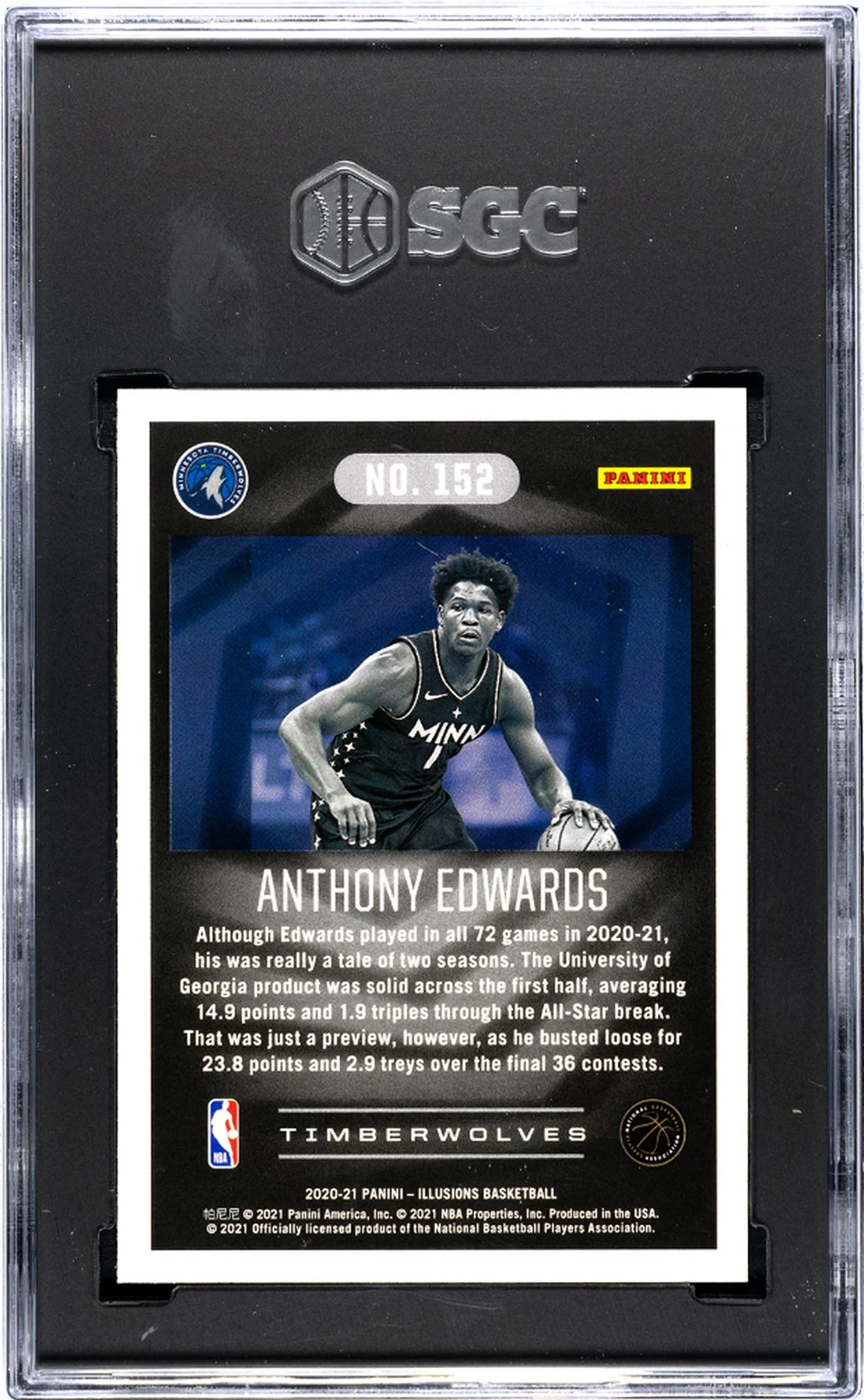 2020-21 Panini Illusions #152 Anthony Edwards SGC 10 - Image 2