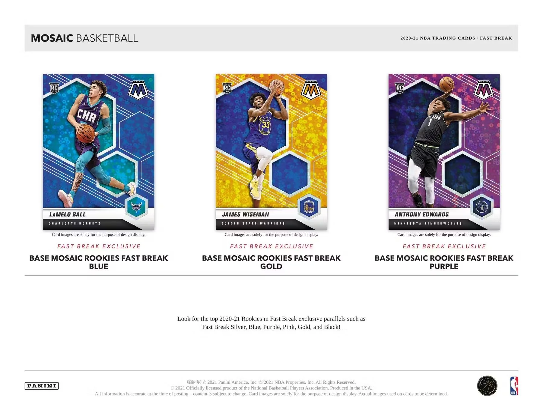 2020-21 Panini Mosaic Basketball Fast Break Box - Image 8