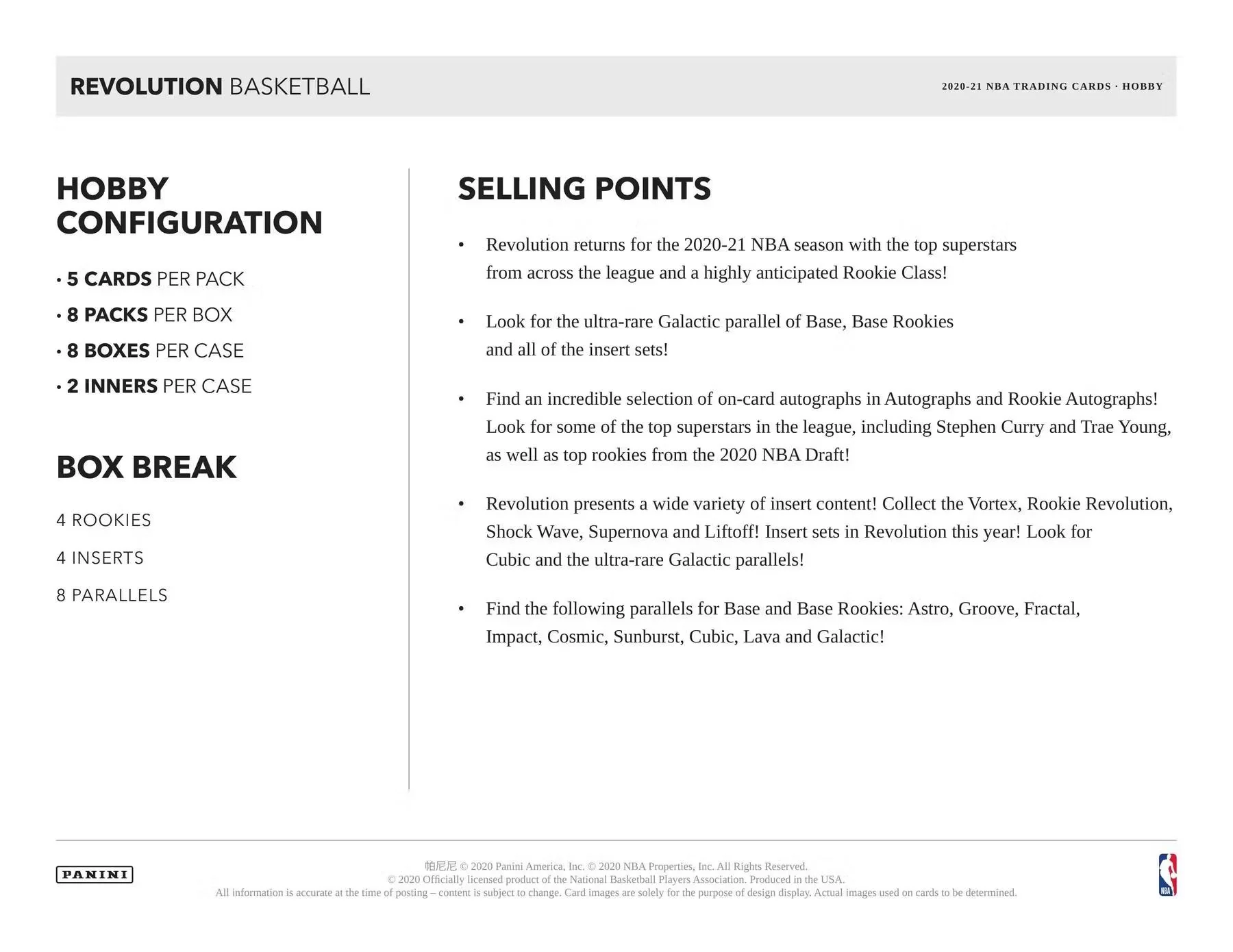 2020-21 Panini Revolution Basketball Hobby Box - Image 5