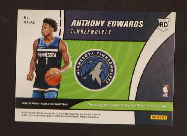 2020-21 Panini Revolution Rookie Autographs Anthony Edwards #RA-AE RC Auto - Image 2