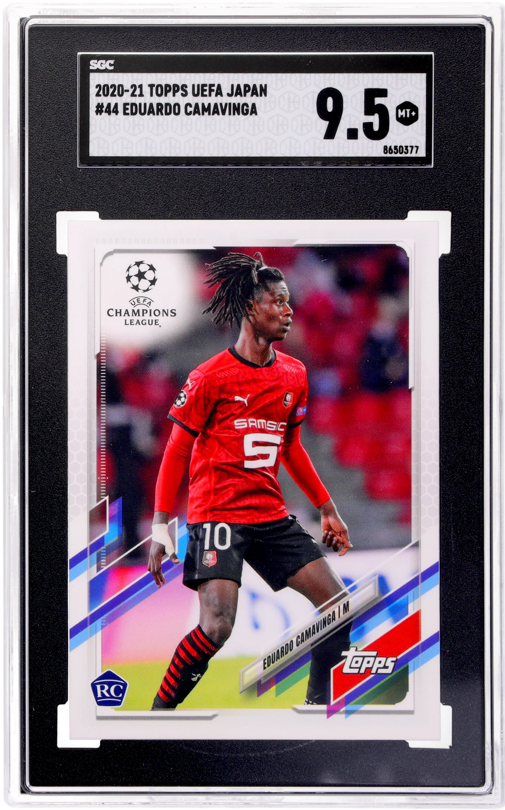2020-21 Topps UEFA Japan Eduardo Camavinga #44 RC SGC 9.5