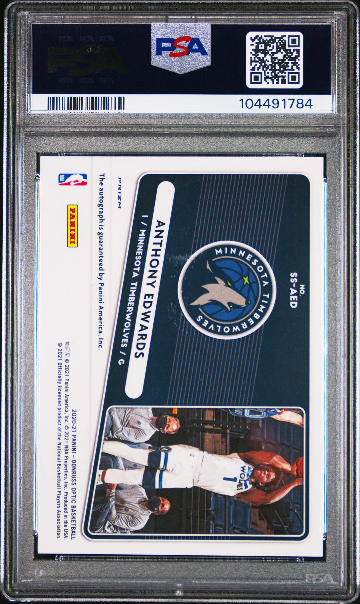 2020 Donruss Optic Signature Series Choice Anthony Edwards #51 PSA 9 - Image 2