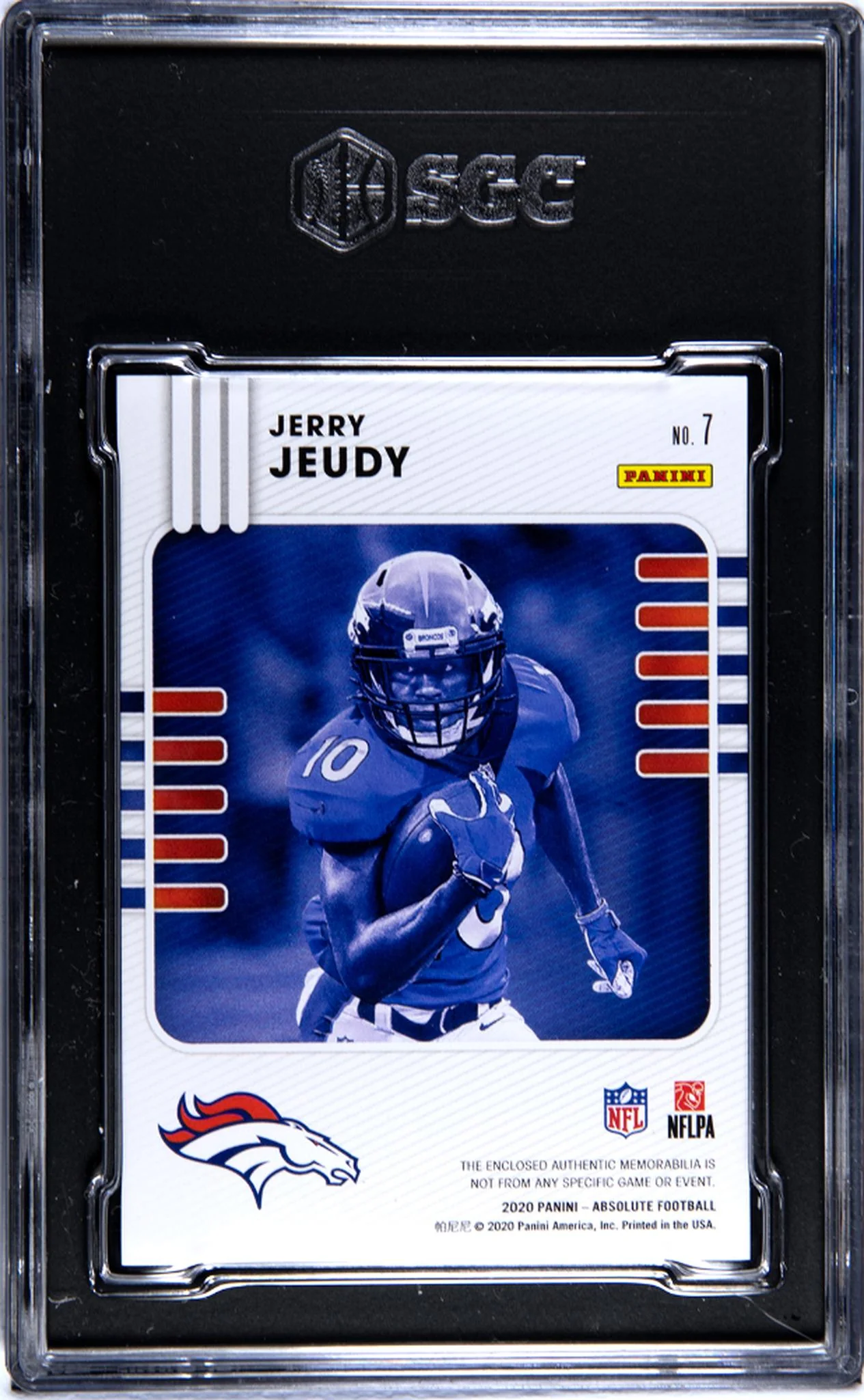 2020 Panini Absolute Rookie Materials Jerry Jeudy #7 Patch SGC 9.5 - Image 2
