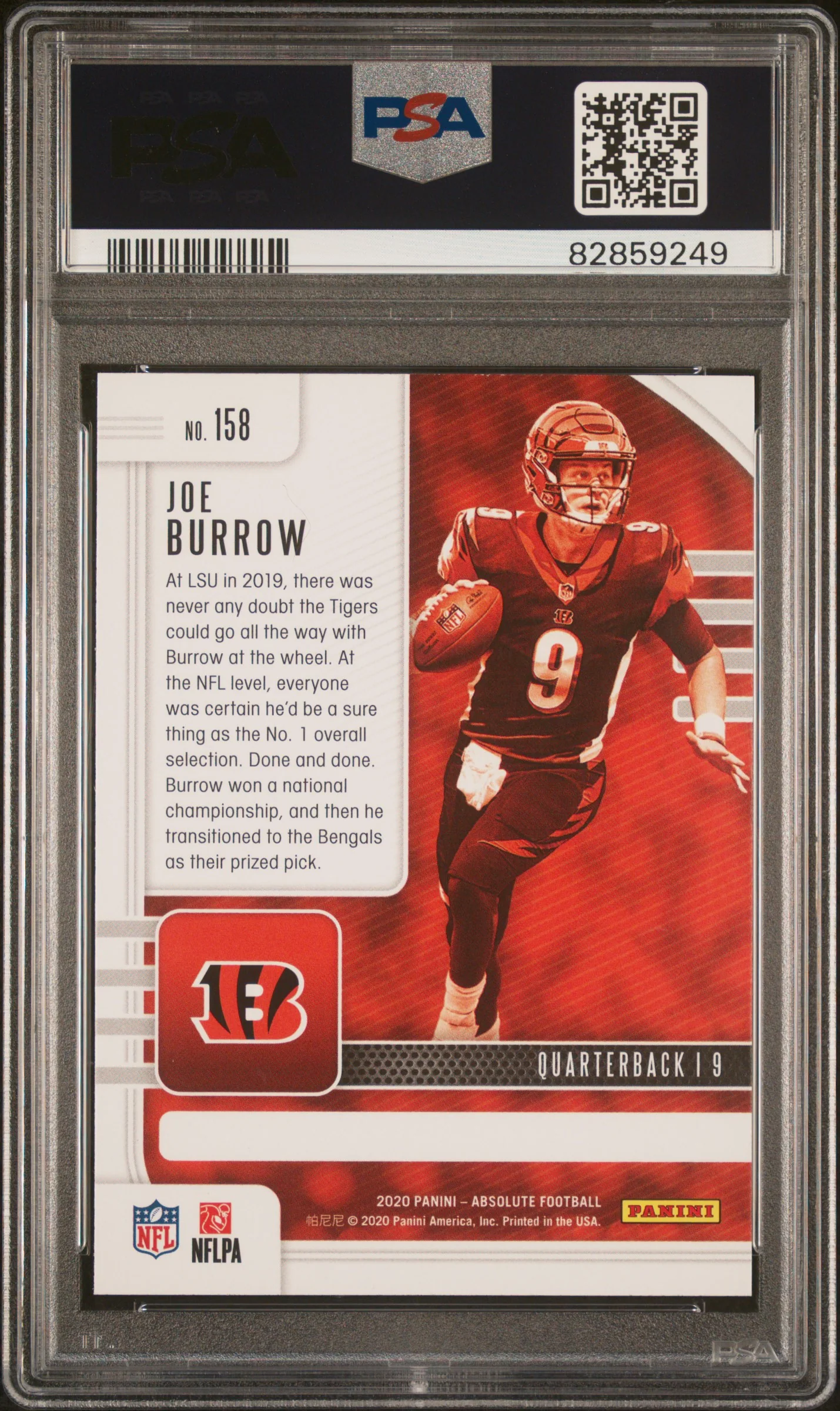 2020 Panini Absolute Joe Burrow #158 PSA 10 - Image 2