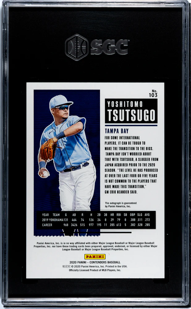 2020 Panini Contenders #103 Yoshitomo Tsutsugo Draft Ticket /49 SGC 9 - Image 2