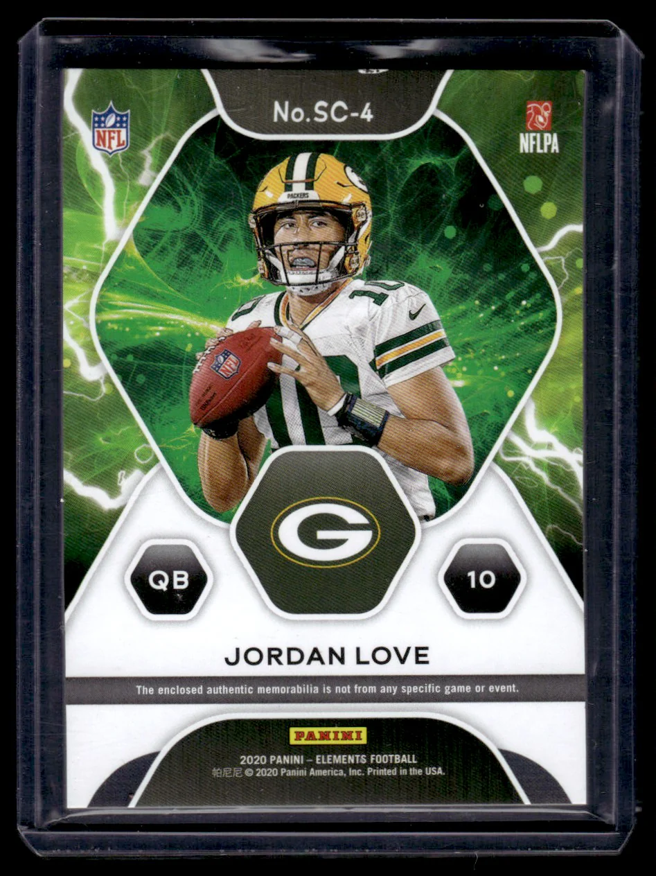 2020 Panini Elements Supercharged Jordan Love #SC-4 Patch /199 - Image 2
