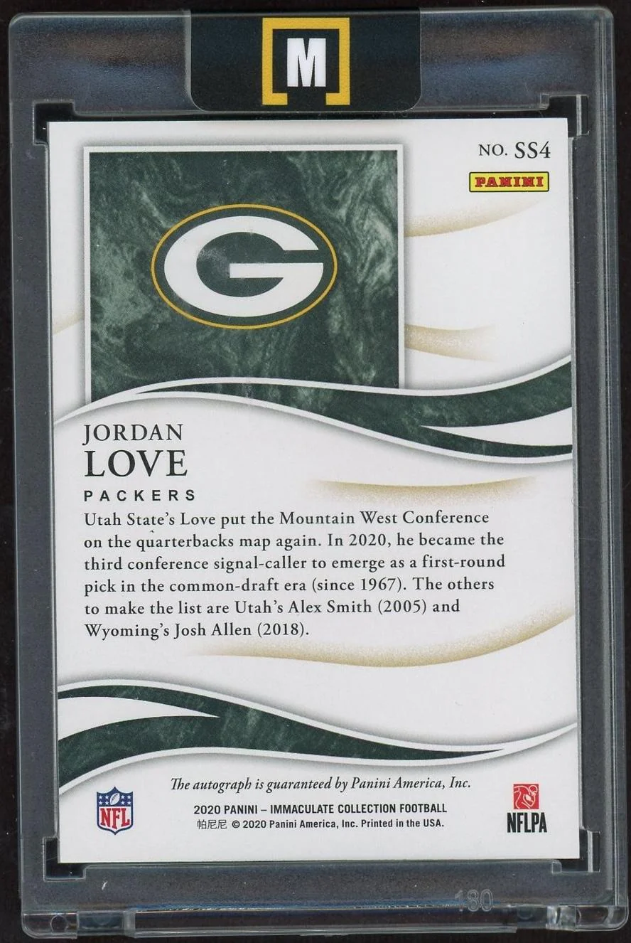 2020 Panini Immaculate Collection Signatures Jordan Love #SS4 RC Auto /49 - Image 2