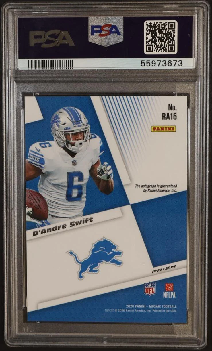 2020 Panini Mosaic Rookie Autographs D'Andre Swift #15 PSA 10 - Image 2