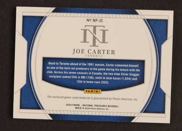 2020 Panini National Treasures NP-NP-JC Joe Carter Bat Nameplates Toronto - Image 2