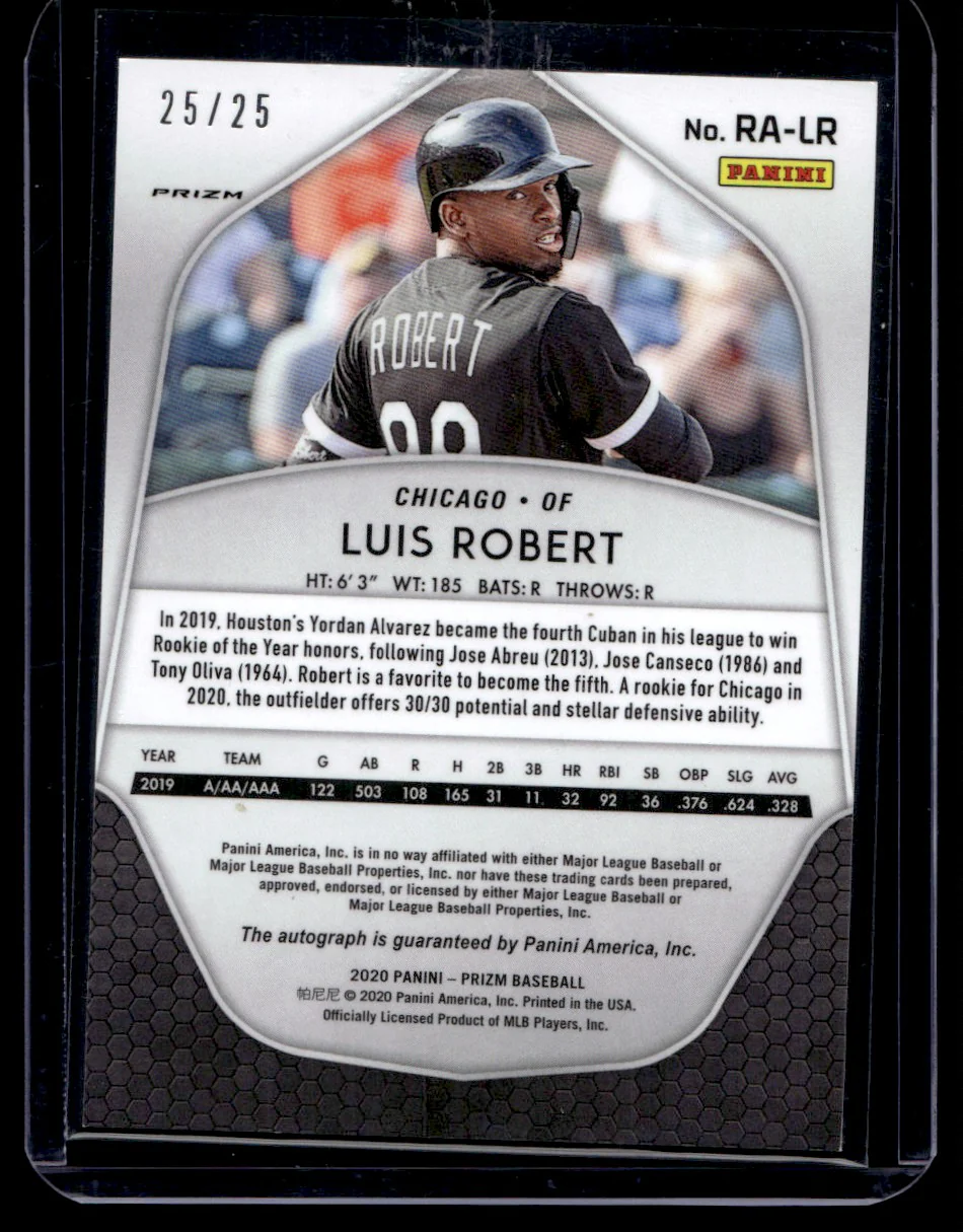 2020 Panini Prizm Rookie Autographs Red Luis Robert #RA-LR RC Auto /25 - Image 2